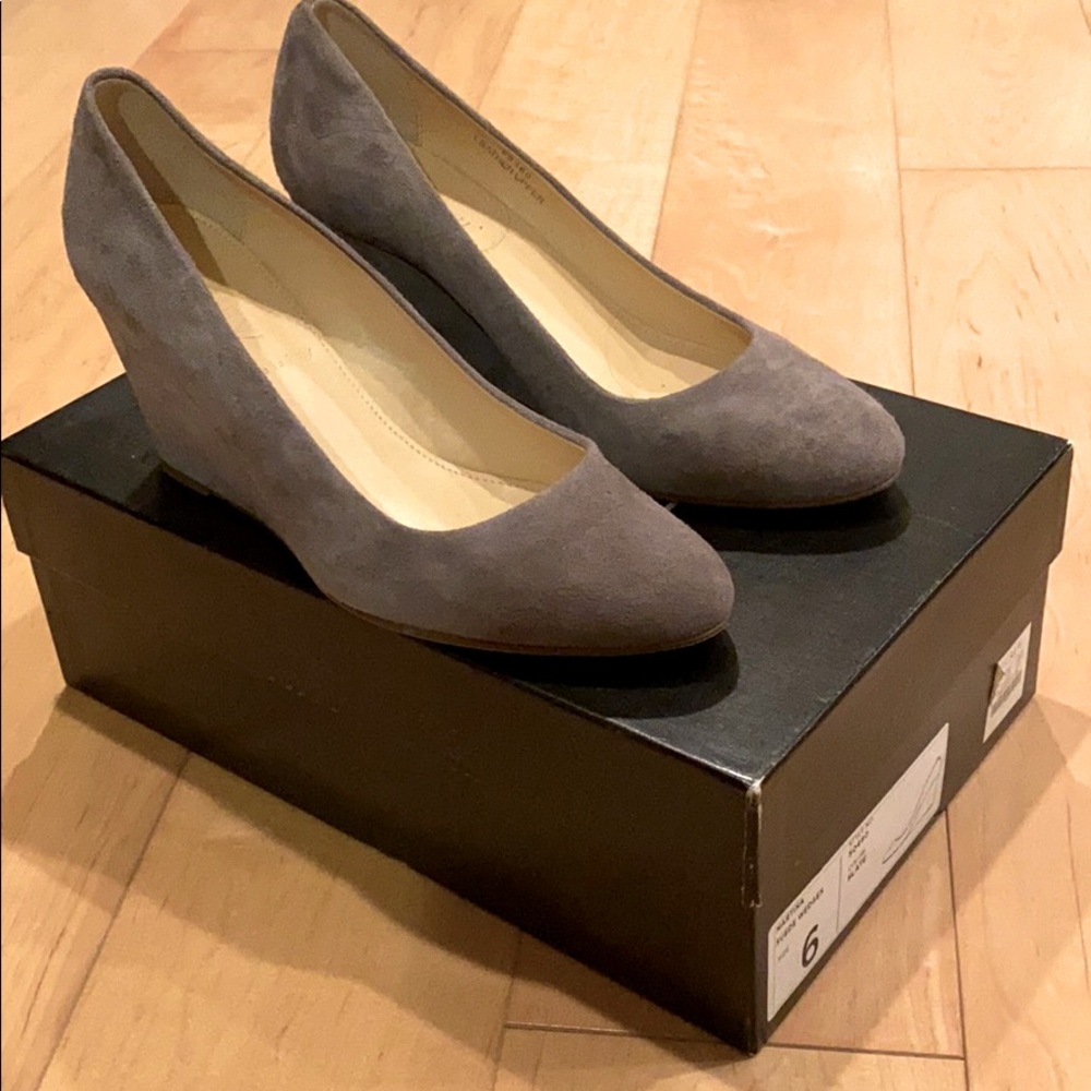 Gray Suede Wedges